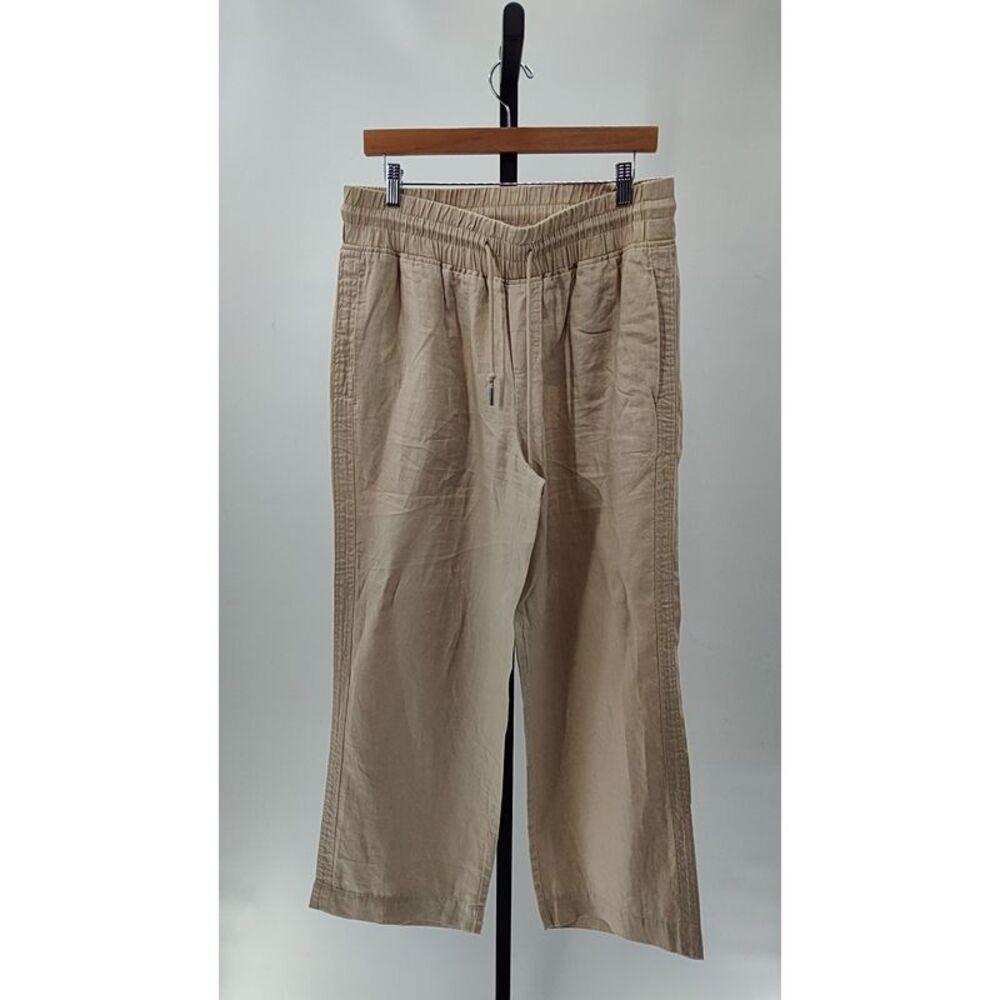 Quince Beige Wide-Leg Linen Blend Pants
